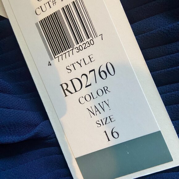 **Rina Di Montella** RD2760 Navy Gown 16 NWT - Picture 6 of 8